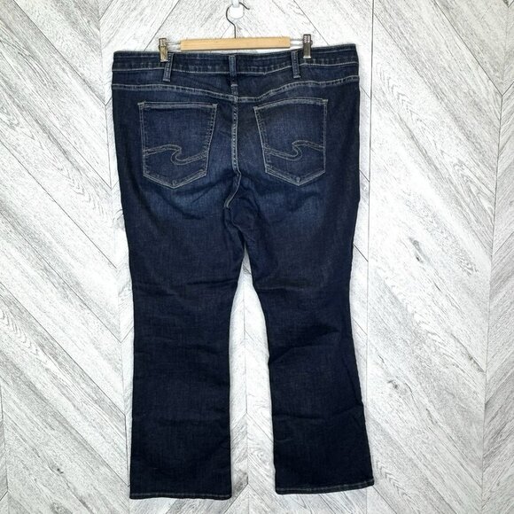 Silver Jeans Womens Plus Size 22 Suki Slim Boot Bootcut Dark Wash 31" Inseam - Picture 6 of 7